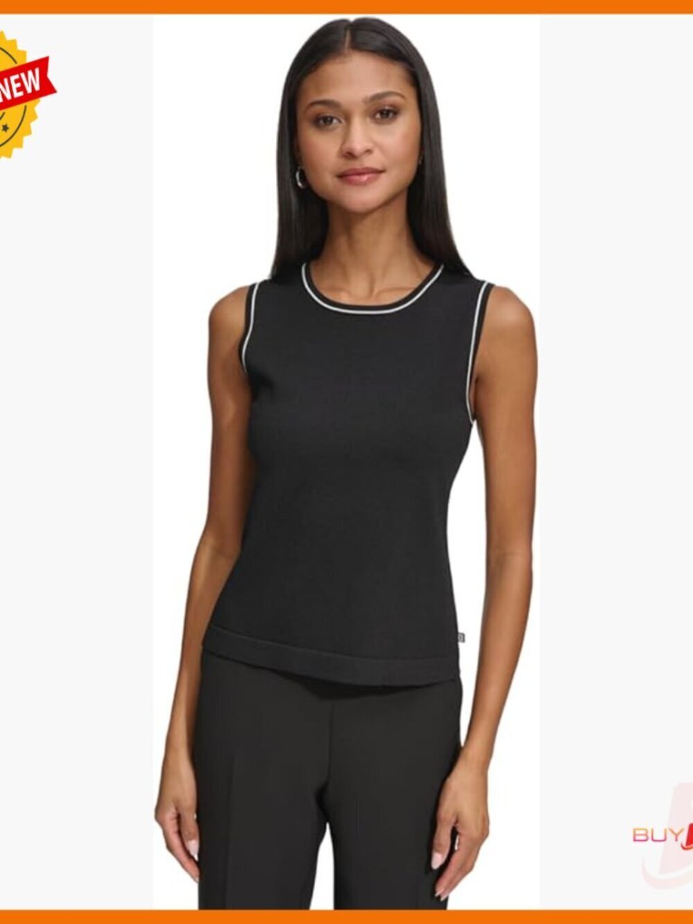 Sleeveless Knit Cami Blouse, Round Neck, Lightweight Stretch Fabric